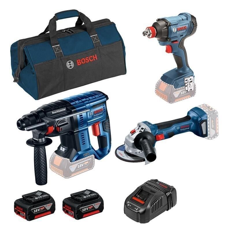 Bosch Gbh 180 LI + Gws 180 LI + Gdx 180 LI +2x5.0 ah