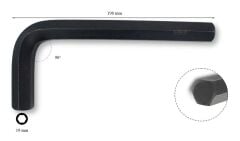 Ceta L/19 Allen Anahtar Kısa 19 mm Siyah