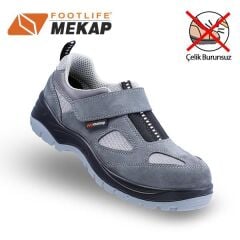 MEKAP 158  GRİ SÜET ÇELİK BURUNSUZ AYAKKABI NO:43