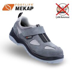 MEKAP 158  GRİ SÜET ÇELİK BURUNSUZ AYAKKABI NO:44