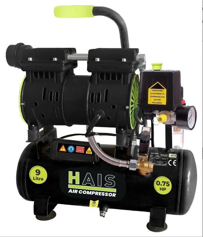 Hais Sessiz Hava Kompresörü 9 LT 0,75 HP