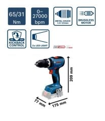 BOSCH GSB 18V-65 Akülü Darb. Delme Vidalama 2X5AH
