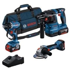 Bosch Kombi Seti 18VKit: GSR+GWS+GBH+3x4.0Ah+GA