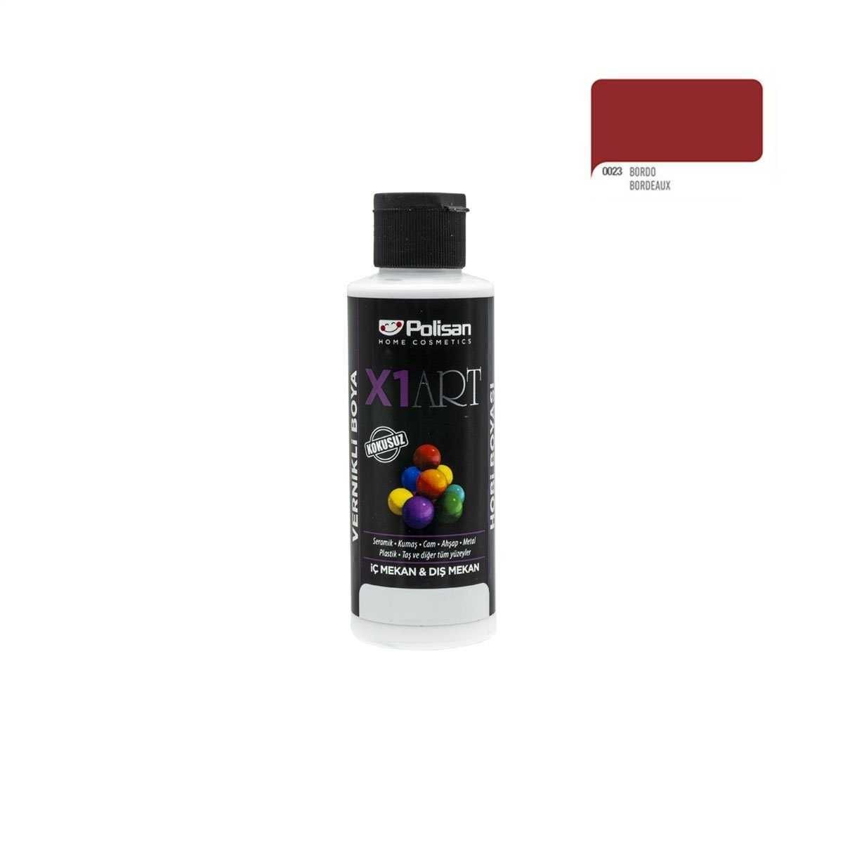 POLİSAN X1 P 0221 ART VERNİKLİ BOYA BORDO 120 ML