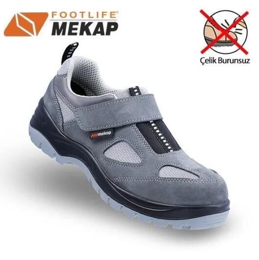 MEKAP 158 GRİ SÜET ÇELİK BURUNSUZ AYAKKABI NO:45