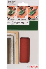 Bosch Titreşimli Zımpara Kağıdı 10'lu, 93 x 185 Mm 180 Kum 8 Delik