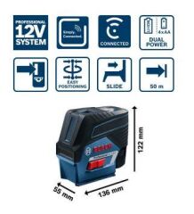 BOSCH GCL 2-50 C +RM2 + BT150