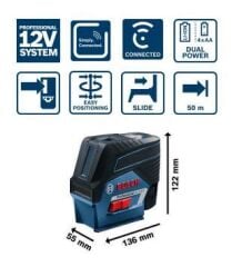 BOSCH GCL 2-50 C +RM2 + BT150