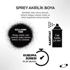 POLİSAN AKRILIK SPREY PARLAK SIYAH-RAL 9005 400 ML