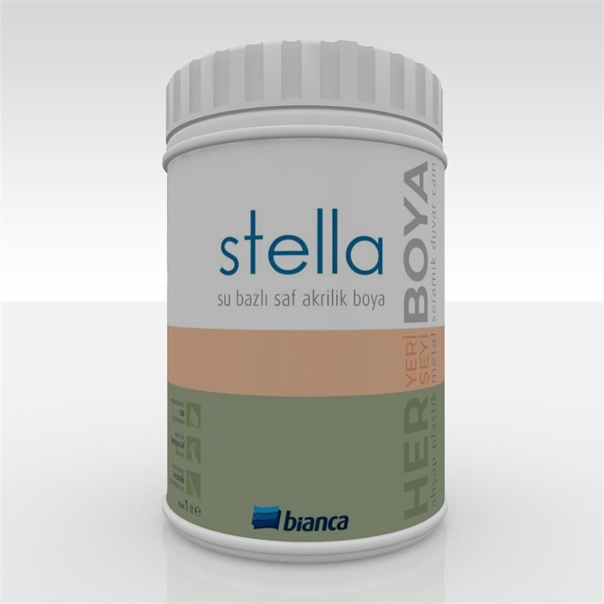 Bianca Stella Su Bazlı Akrilik Boya Siyah 1 lt