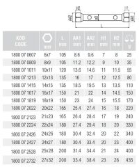 İzeltaş 1800 07 1011 Kovan Anahtar İki Ağız 10x11
