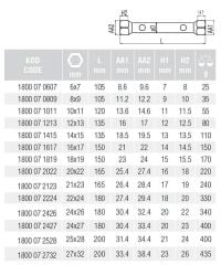 İzeltaş 1800 07 1011 Kovan Anahtar İki Ağız 10x11