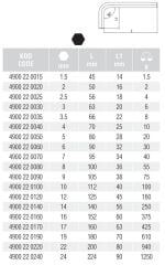 İzeltaş 4900 22 0020 Allen Anahtar 6 Köşe 2 mm