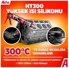 Akfix HT300 Yüksek Isı Silikonu 300c 280 ml