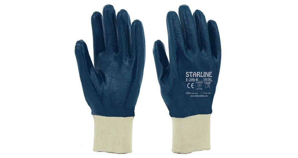 Starline E-206 B Nitril Eldiven Mavi No:10