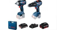 Bosch GDS 18V-400 + GSB 18V-50 Darbeli Somun Sıkma + Vidalama 18V 2 Ah ve 5Ah