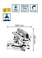 Bosch GTM 12 JL Üstten tablalı gönye kesme