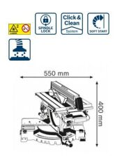 Bosch GTM 12 JL Üstten tablalı gönye kesme
