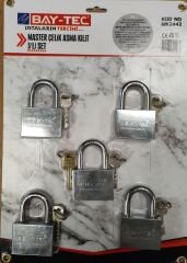 BAYTEC MK2442 MASTER ÇELİK ASMA KİLİT 55MM 5Lİ SET