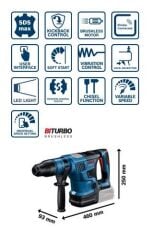 BOSCH GBH 18V-36C SDS MAX AKÜLÜ KIRICI DELİCİ SOLO (AKÜ VE ŞARJ CİHAZI DAHİL DEĞİLDİR)