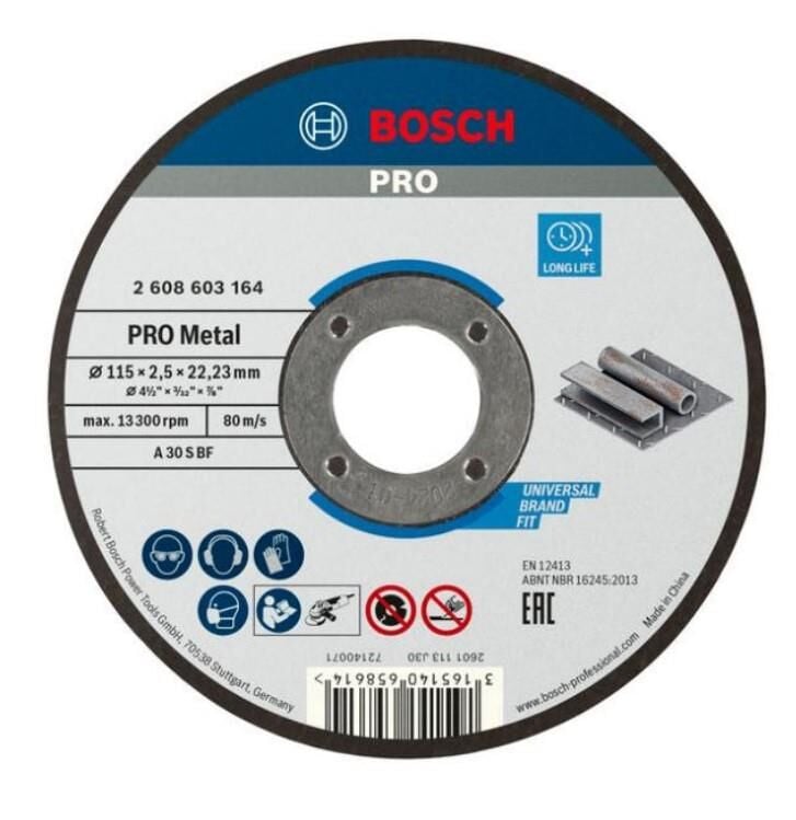 BOSCH PRO Metal Kesme Diski, 115 x 2,5 x 22,23 mm
