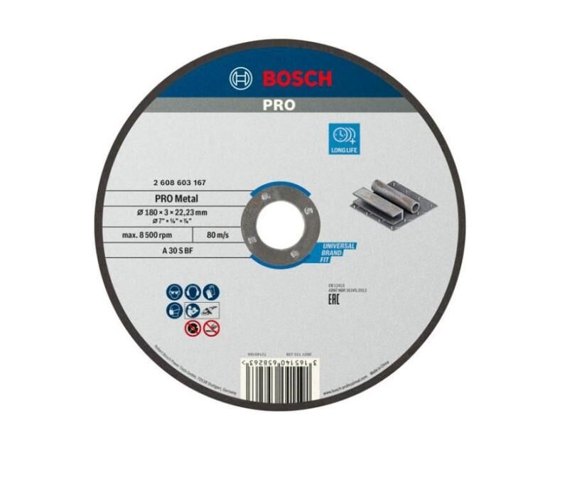 BOSCH PRO Metal Kesme Diski, 180 x 3 x 22,23 mm