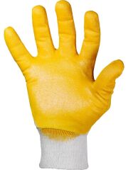 MAX SAFETY NIT-400 PAMUKLU NİTRİL ELDİVEN SARI 10
