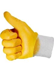 MAX SAFETY NIT-400 PAMUKLU NİTRİL ELDİVEN SARI 10